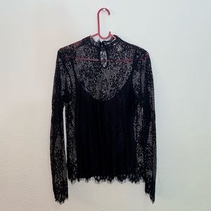 Sheer/see through black top